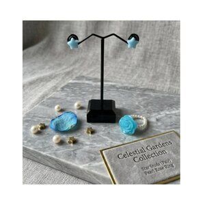 Flower Ring and Stud Earrings Jewelry Set for Women